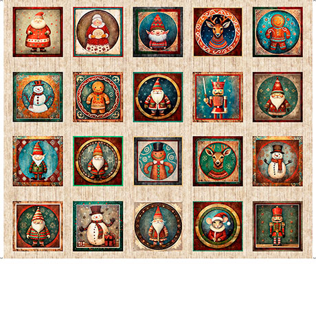 Panel 452 - Santa's Workshop - Christmas Character Picture Patches