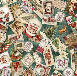 Wonderful Christmastime - Christmas Collage, Dusty Teal - 30335-Q