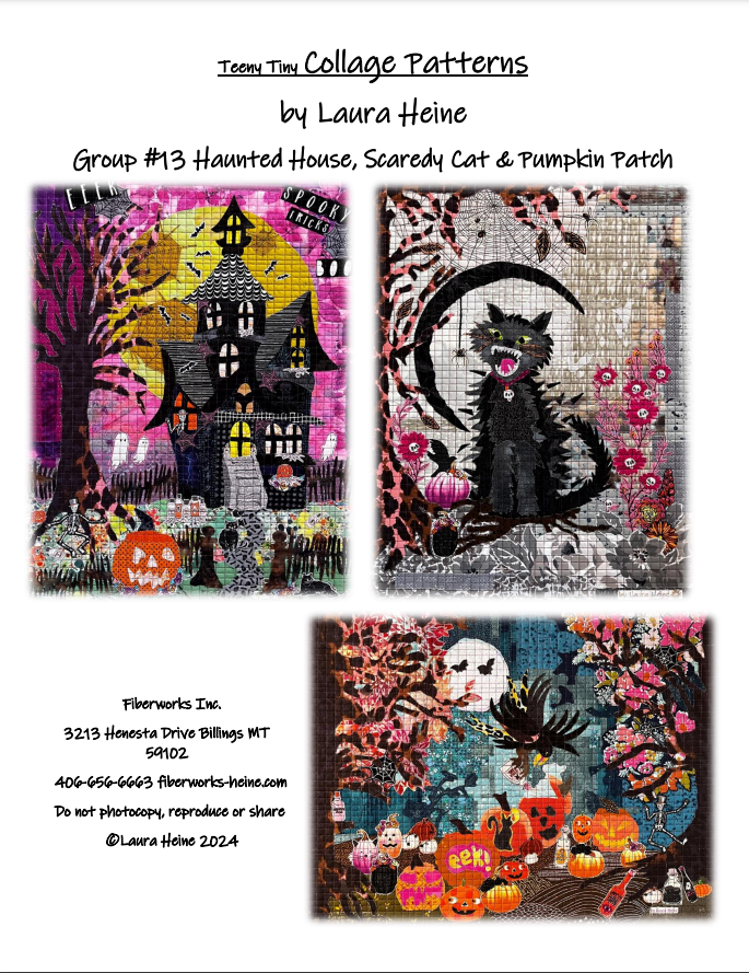 Teeny Tiny Collage Patterns Group 13 Haunted House, Scaredy Cat, and Pumpkin Patch
