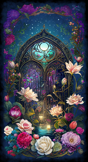 Panel 372 - Night Garden - Garden Gate Panel