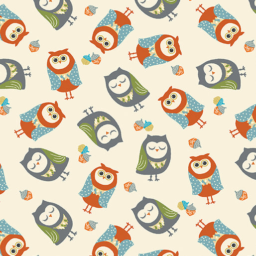 Hello Pumpkin - Owl Family, Cream - 16288-07