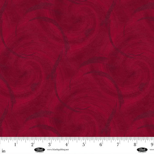 Wide Back - Spin Flannel 108" - Semi Circle Texture, Red - 3995F-85
