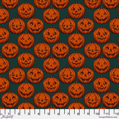 Mystic Moonlight - Pumpkin Grid, Green - PWRH093.GREEN