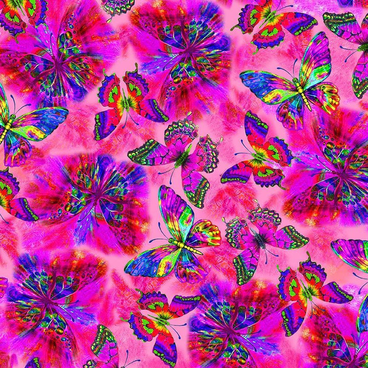 Butterfly Garden - Flying Electric Butterflies, Pink - NATURE-CD2153