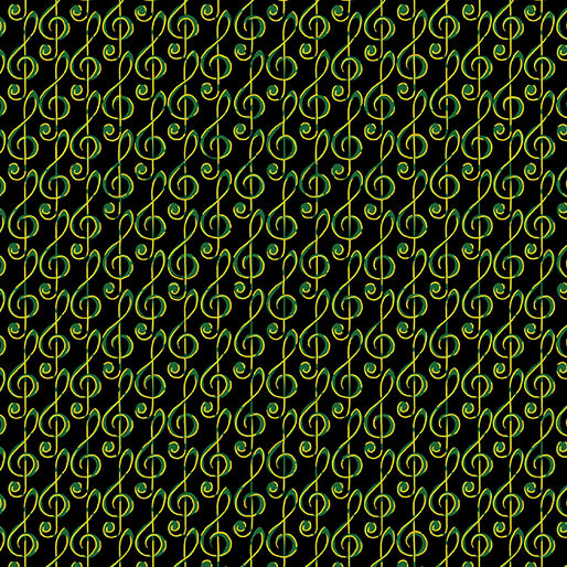Christmas Musical - Musical G-Clef, Black/Green - 14093M-44