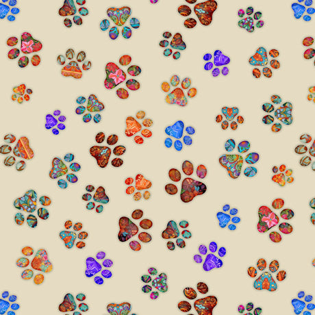 Quilt Room Kitties - Paw Toss, Cream - 30381-E