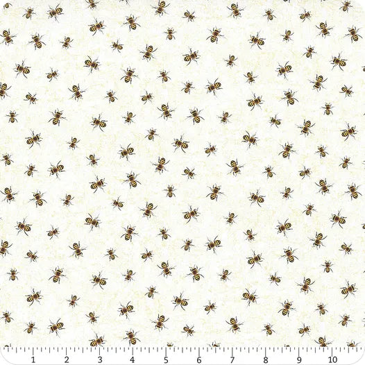 Bee & Bee Kind - Flying Bees, Cream - BEE-CD3264