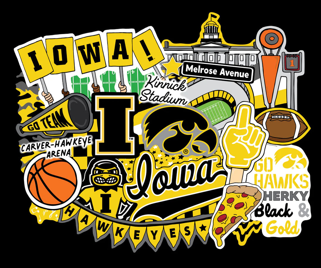 Panel 470- College-NCAA - University of Iowa Doodle Panel