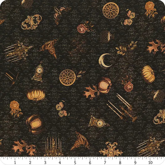 Dreadful Delights - Cobwebbed Damask, Licorice - SRKD-22477-182