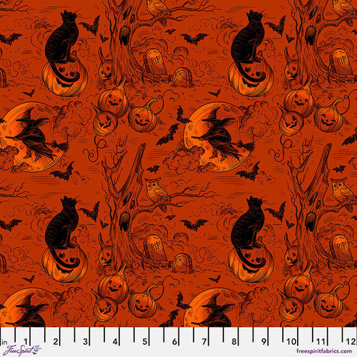 Costumes and Cobwebs - Haunted Toile, Orange - PWRH125.ORANGE
