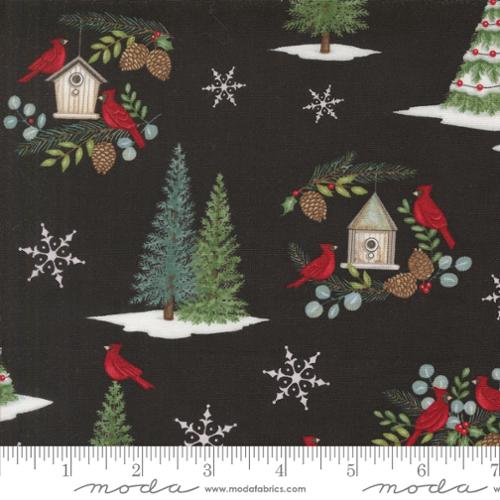 Winter Friends - Snowman and Cardinal, Charcoal Black - 56130-18