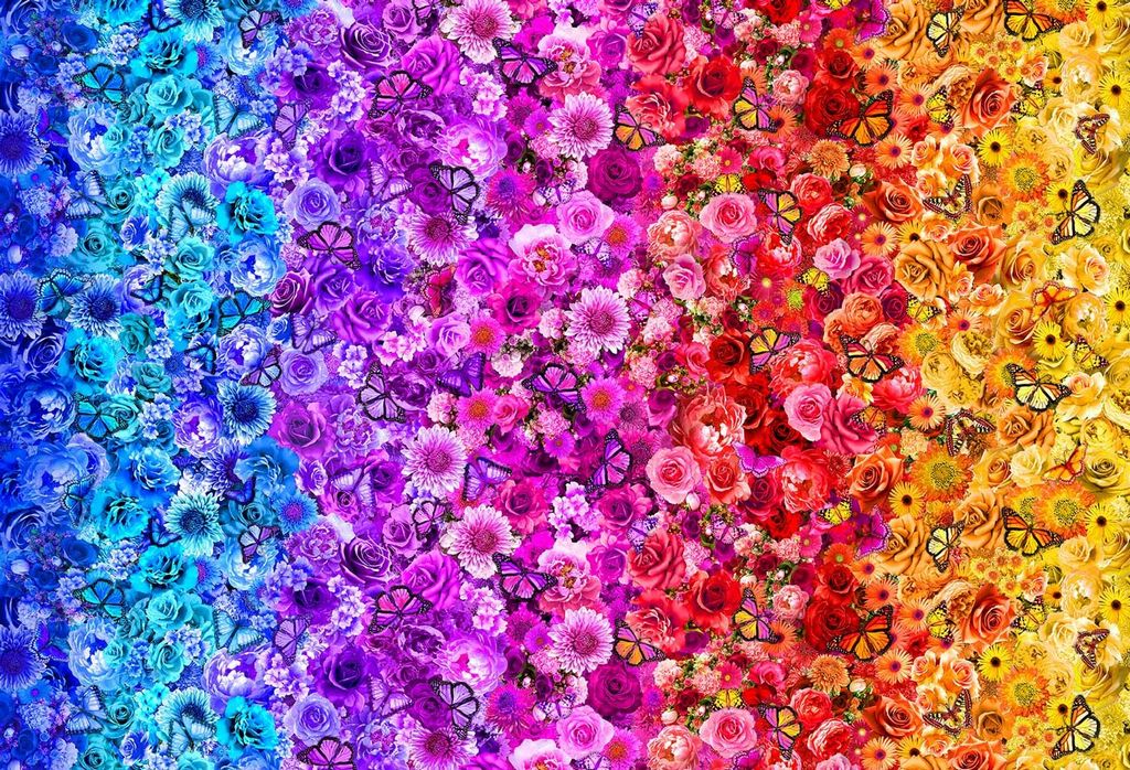 Butterfly Garden - Rainbow Butterflies Panel, Multi - FLEUR-CD3630