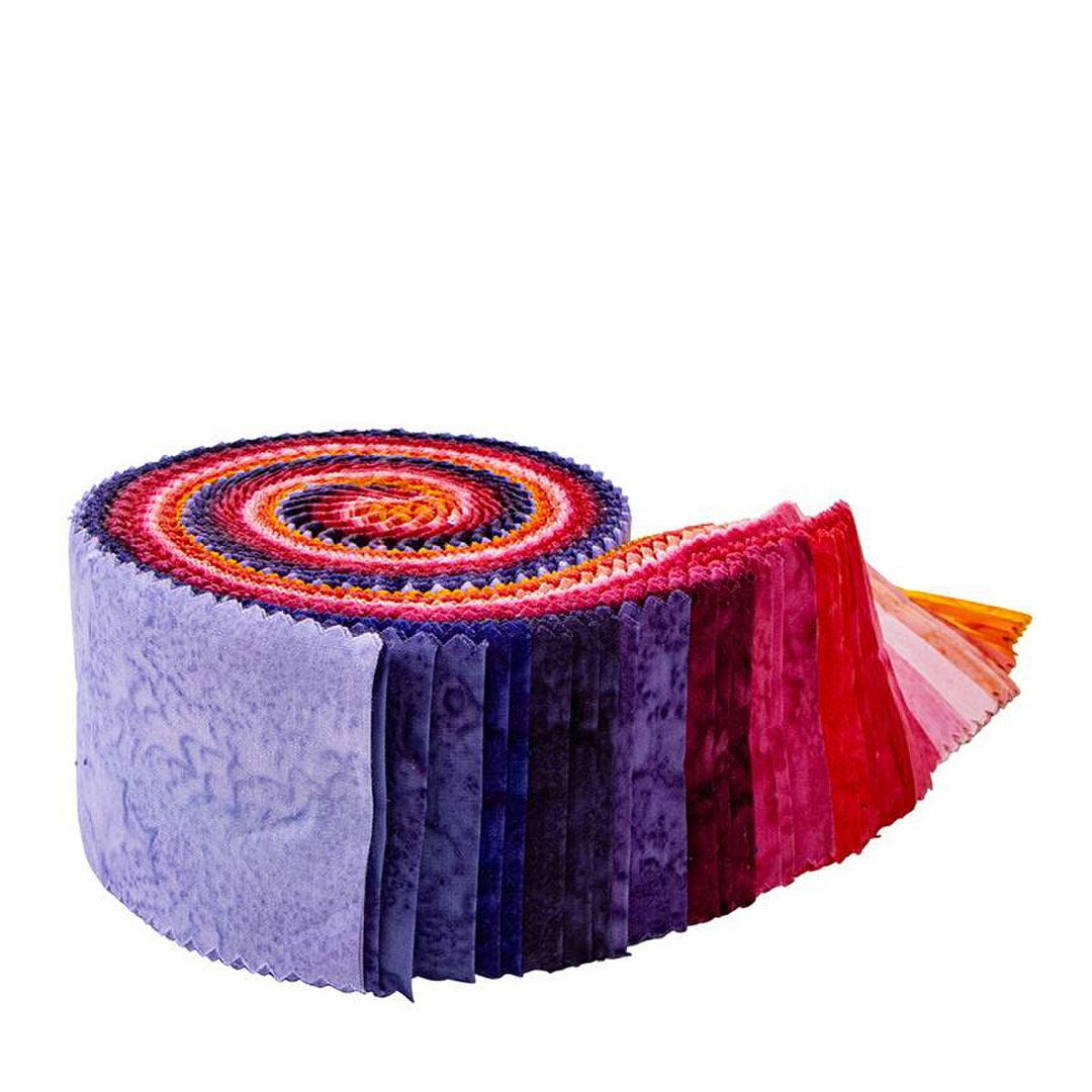 Batiks Hand Dyes Sunset Sorbet 2.5" Rolie Polie