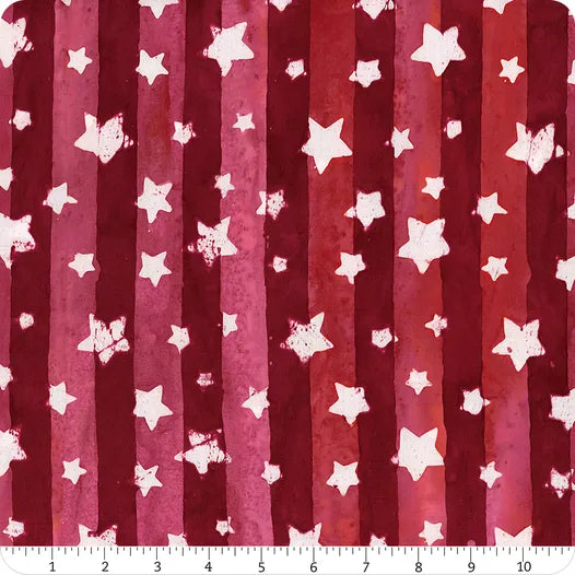 Let Freedom Reign - Stripes, Red Candy Riot - BT23191-224 - Expressions Batiks