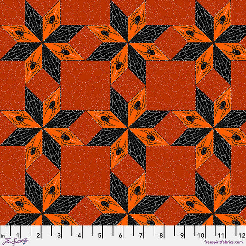 Costumes and Cobwebs - Stars and Spiders, Orange - PWRH117.ORANGE