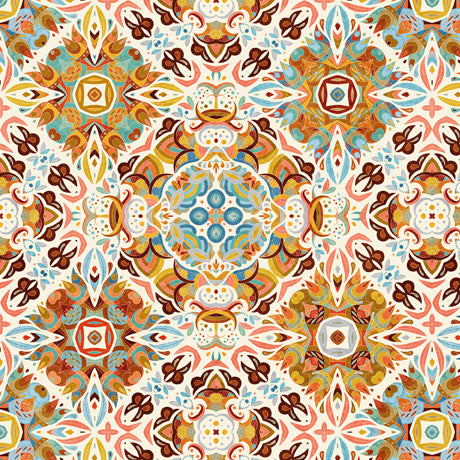 Quilt Room Kitties - Diamond Medallion, Orange - 30380-O