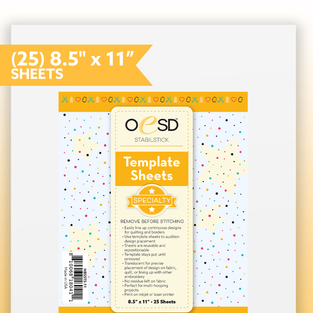 StabilStick - Template Sheets - 8 1/2" x 11" (25 Sheets)