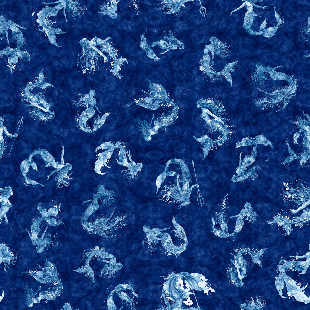 Ocean Blues - Mermaids, Navy - 30859-N
