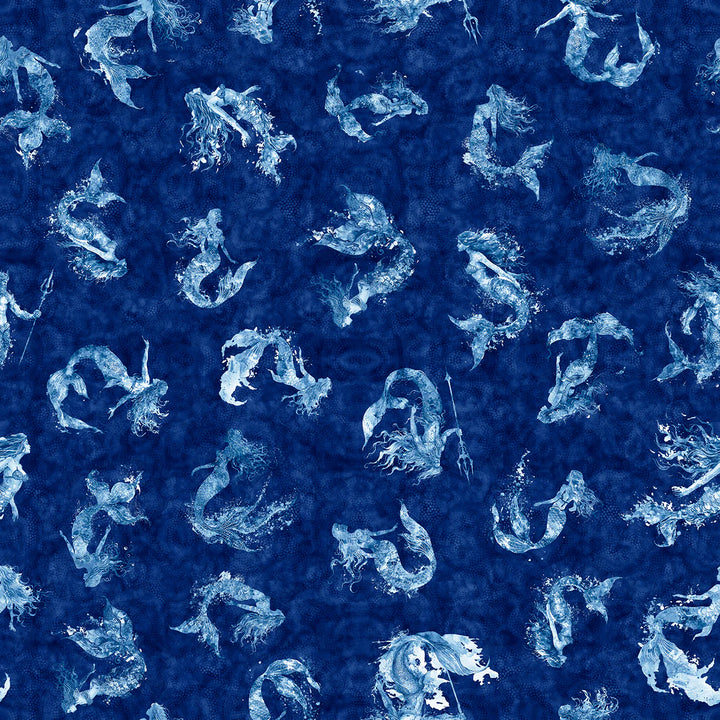 Ocean Blues - Mermaids, Navy - 30859-N