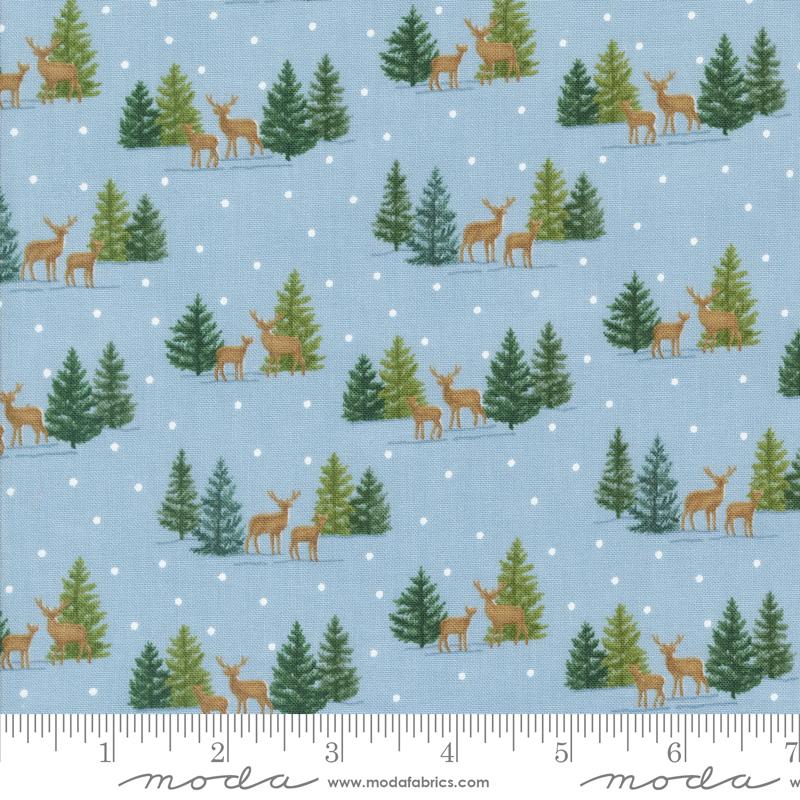 Woodland Winter - Tiny Tree Deer, Sky Blue - 56095-12
