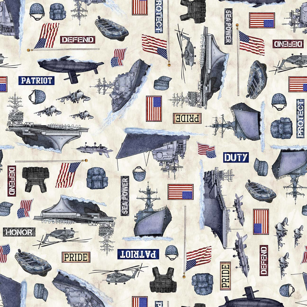 Patriot - Navy Allover, Cream - 30936-E