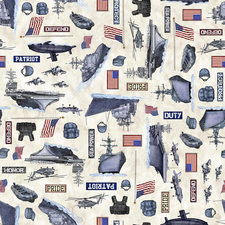 Patriot - Navy Allover, Cream - 30936-E