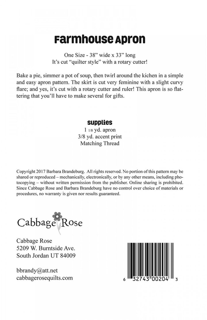 Farmhouse Apron Pattern