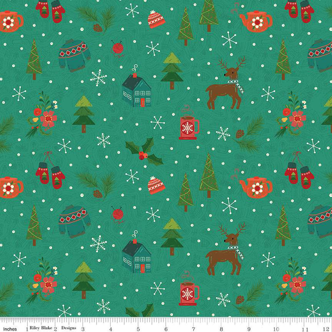 In From the Cold - Winter Mix, Teal - C14862-TEAL
