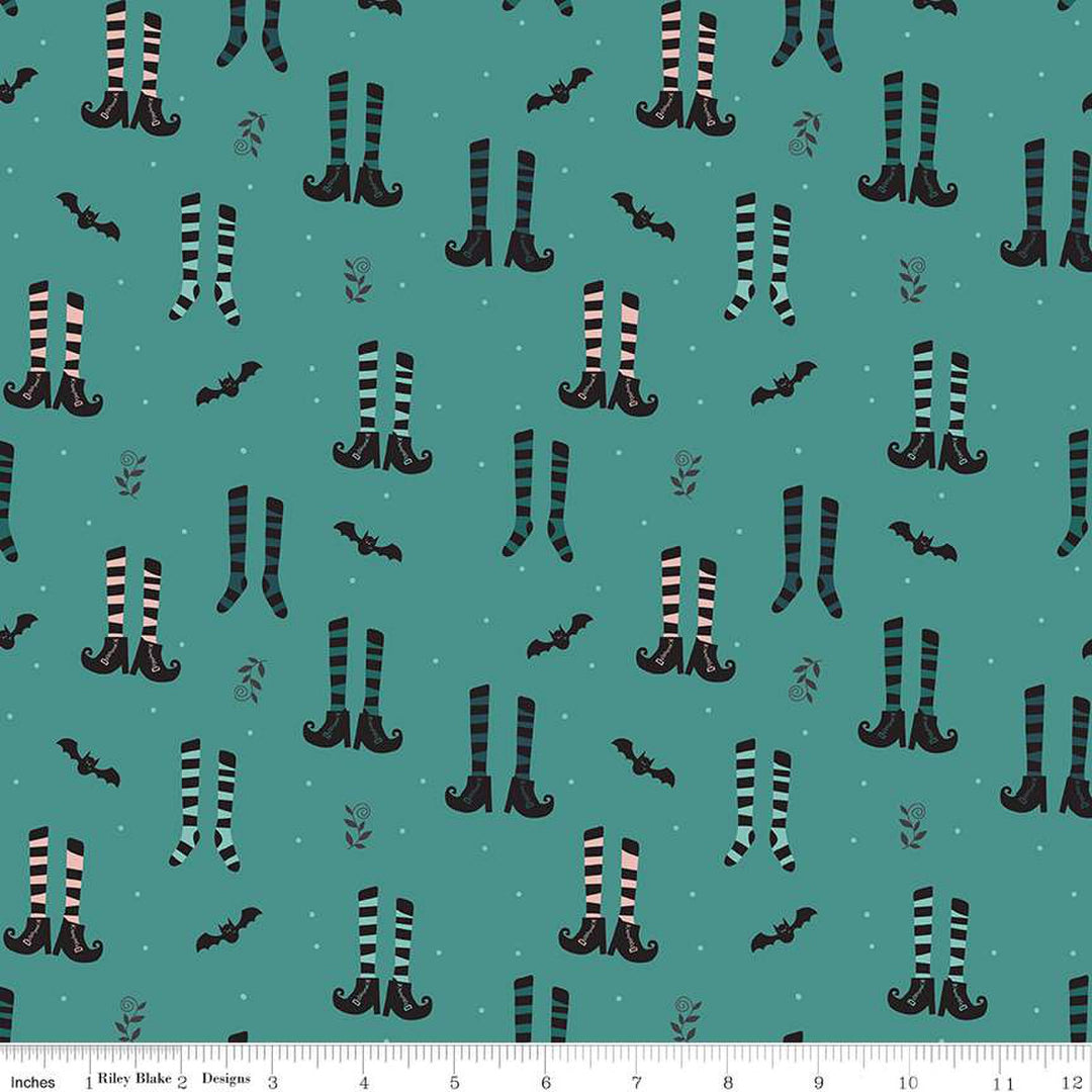 Little Witch - Witches Socks, Light Teal - C14561-LTTEAL