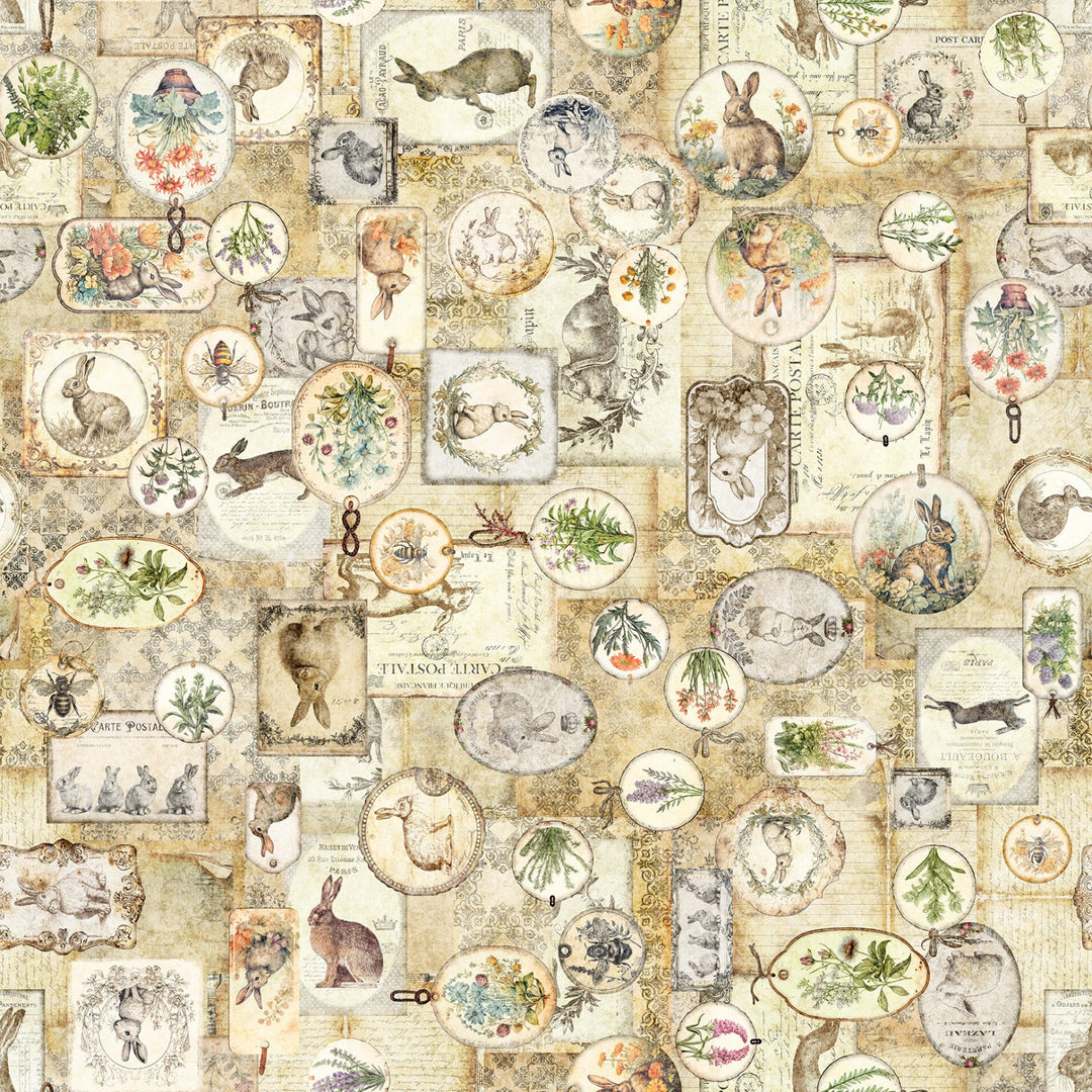 Hunny Bunny - Bunny Collage, Tan - 30978-A