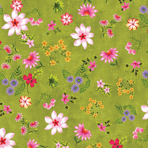 Inspired Blooms - Blooms and Buds, Dark Green - 16211-46