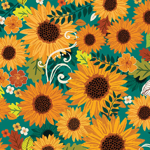 Gather Together - Harvest Sunshine, Teal - 14459-84