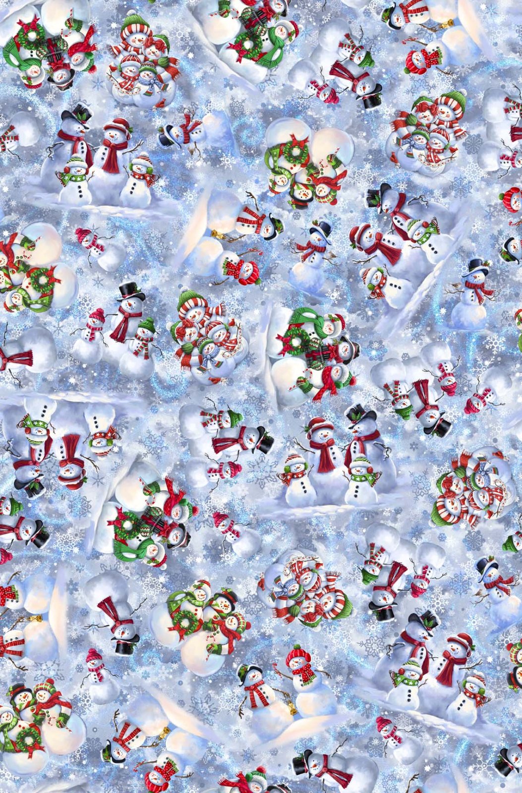 Snowman Holiday - Tossed Snowman, Blue - 30442-B