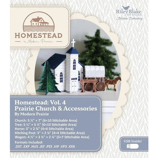 Kit 1269 - Homestead: Vol. 4 Prairie Church - Machine Embroidery