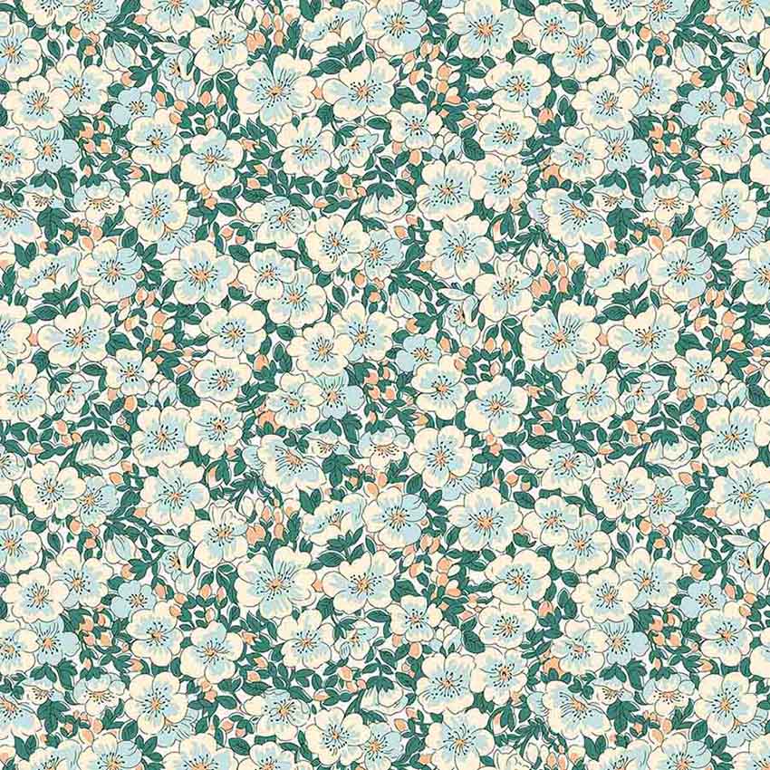 Liberty Tree of LIfe - Dina Blossom, Canopy Greens - 01667375A - Liberty Fabrics