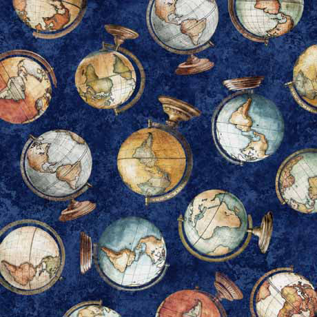Globetrotters - Globes, Navy - 30532-N