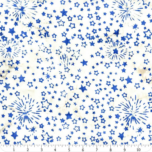 Let Freedom Reign - Stars, Blueprint Matte - BT23197-293 - Expressions Batiks