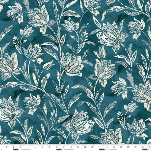 Rough Around The Edges - Floral Stencil, Teal - 8267-11