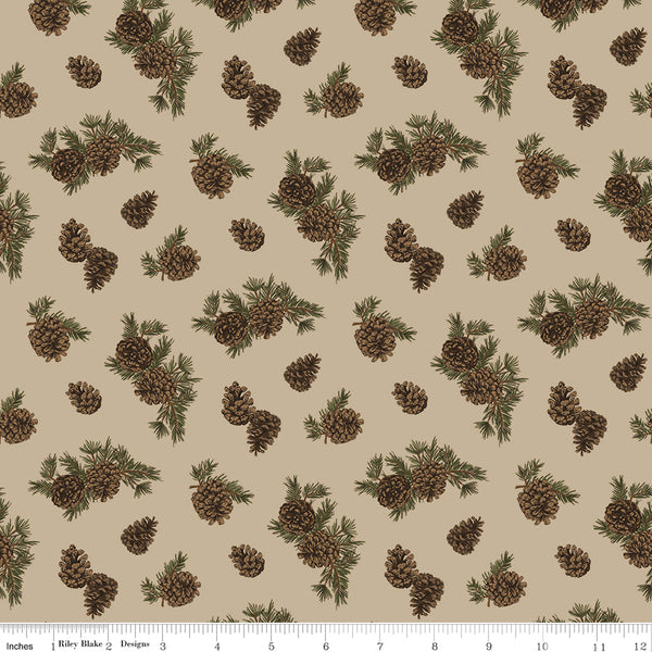 Pine Grove - Pinecones, Brown - C15933-TAN