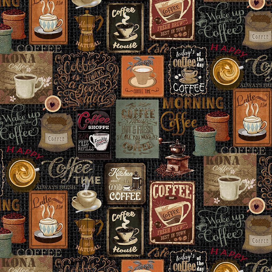 Coffee - Coffee Collage, Black - COFFEE-CD3421