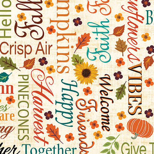 Gather Together - Words of Autumn, Cream - 14457-07