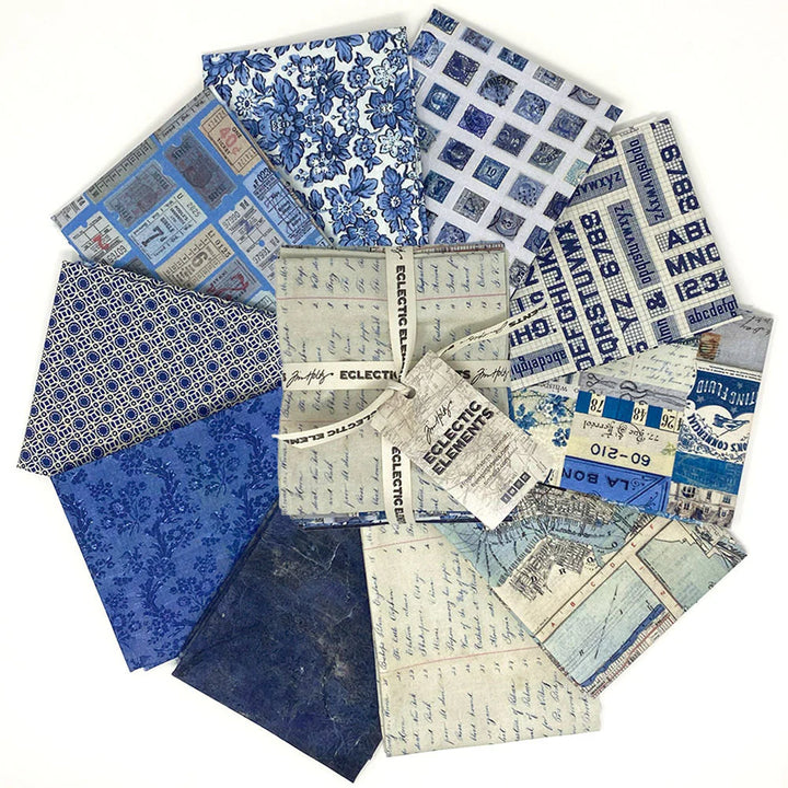 Fat Quarter Bundle - Tim Holtz Palette Collection - Indigo - Set of 10