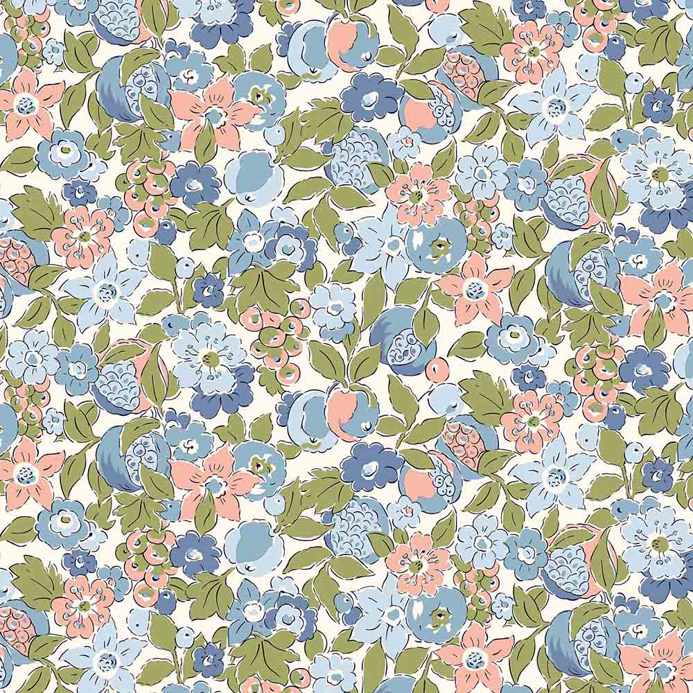 Liberty Tree of LIfe - Bountiful Fruits, Woodland Pastels - 01667373B - Liberty Fabrics