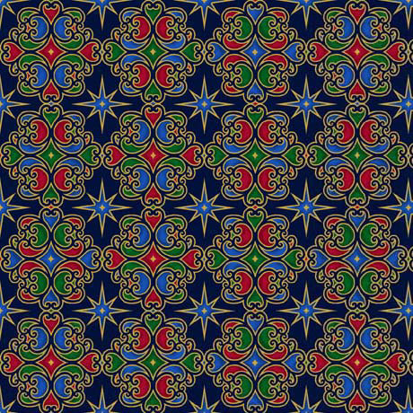 A King Is Born - Medallions, Navy - 30412-N