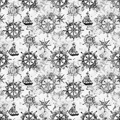 Ocean Blues - Ship Wheels, Gray - 30861-K