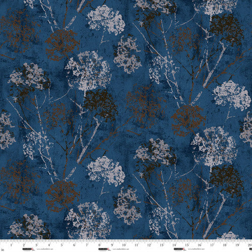 Wide Back - In the Wind 108"- Dandelion Stamp, Navy - 8276-77