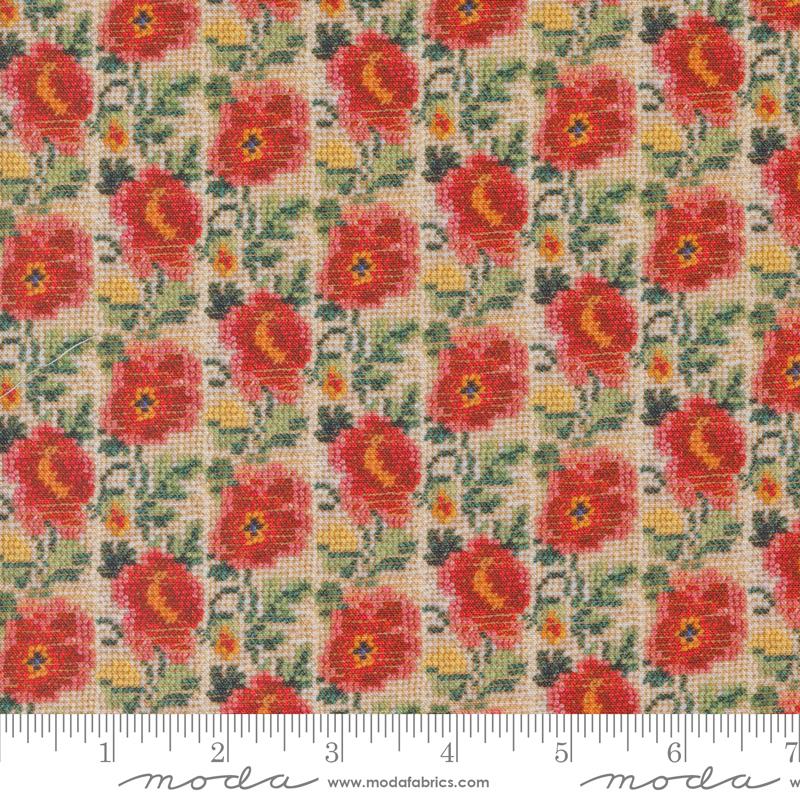 Curated In Color - Beaded Flowers, Red - 7464-12