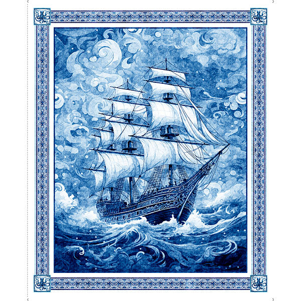 Panel 417 - Ocean Blues - Blue Ship