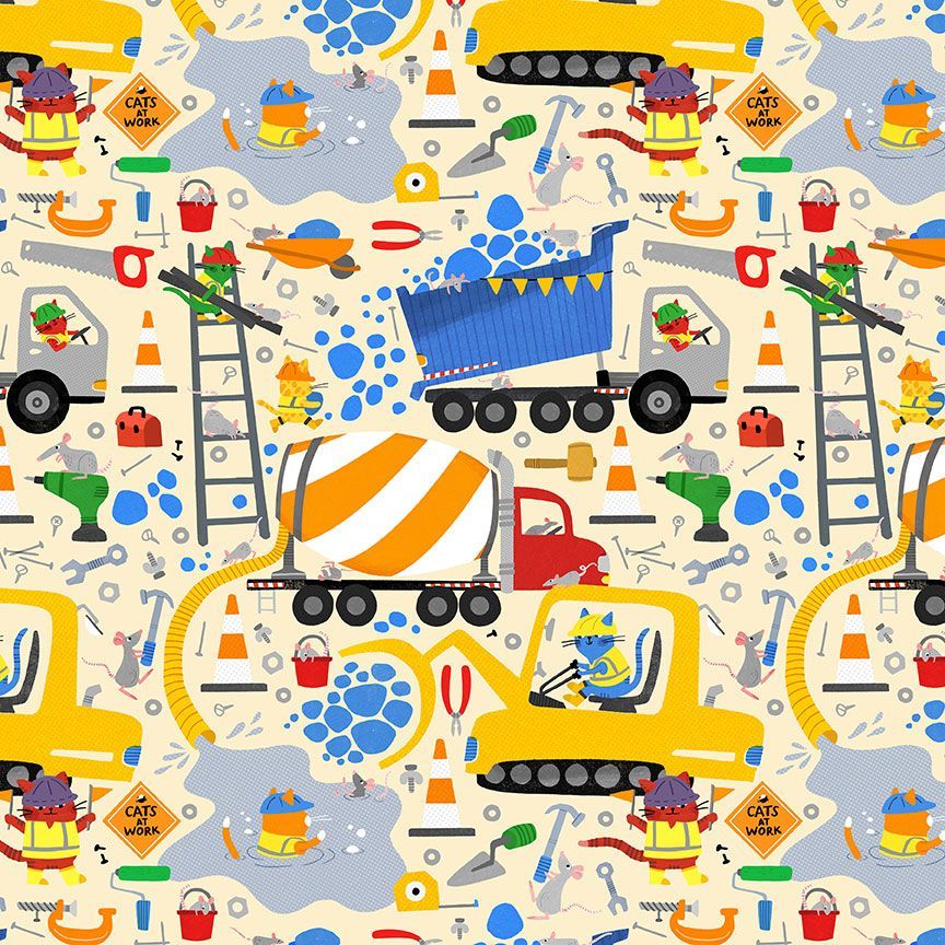 Cats at Work - Cats at work, Cream - DLW3193