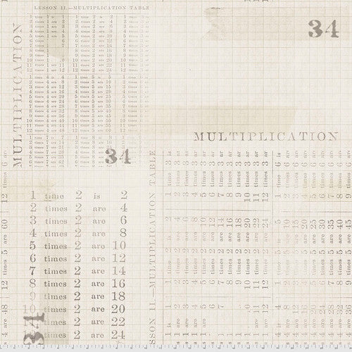 Monochrome - Multiplication Table, Parchment - PWTH106.PARCHMENT